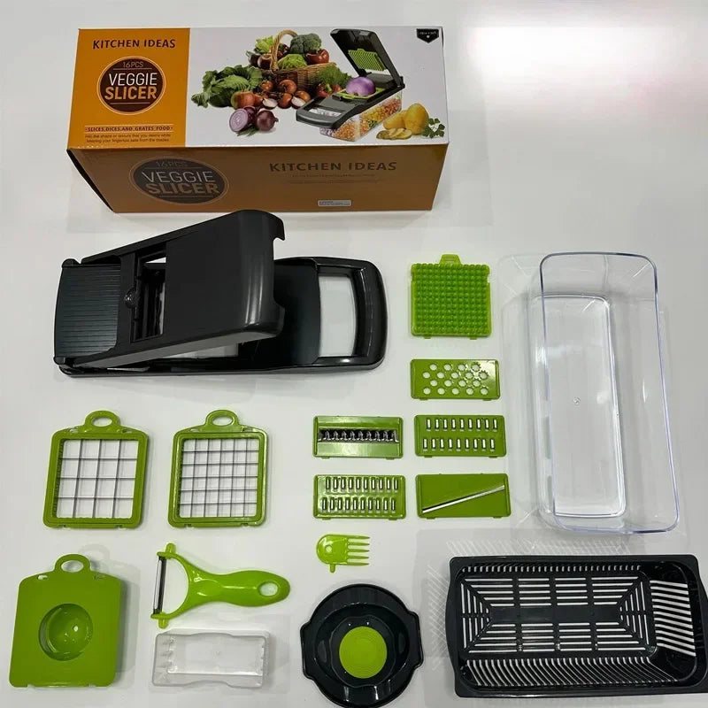 16 In 1 Multifunctional Vegetable Cutter Dicer Shredder Slicer Kit for Potato Fruit Kitchen Use