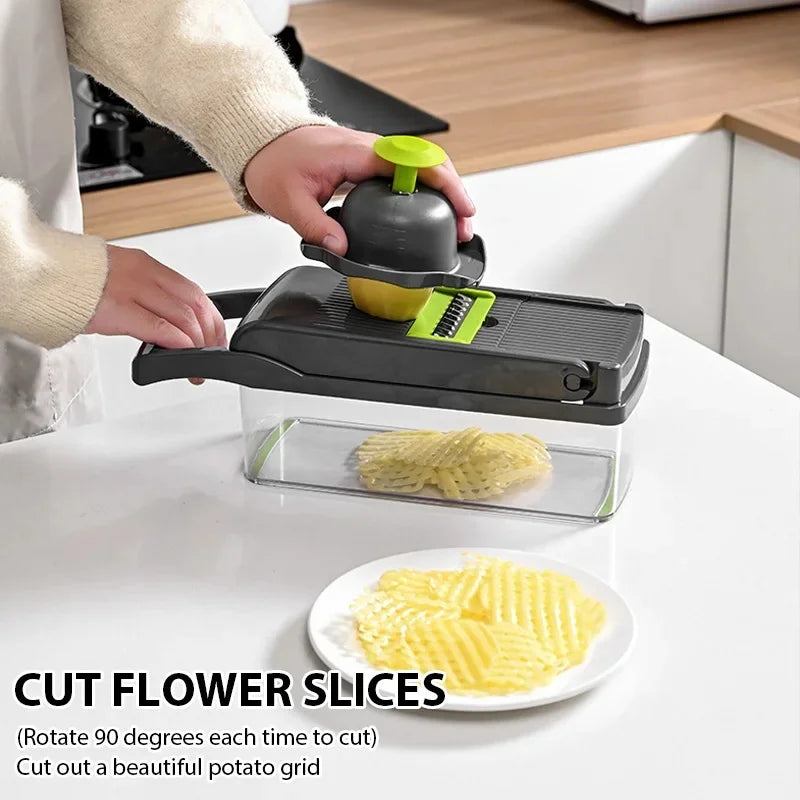 16 In 1 Multifunctional Vegetable Cutter Dicer Shredder Slicer Kit for Potato Fruit Kitchen Use