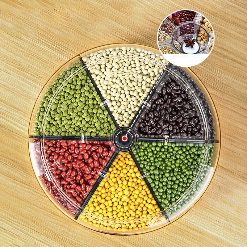 360 Degree Rotating Rice Dispenser Sealed Dry Cereal Grain Bucket Dispenser Moisture-proof Kitchen Food Container Storage Box
